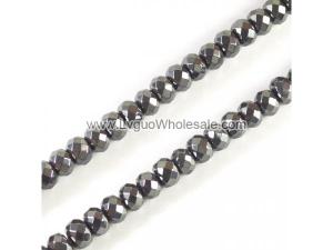 Non magnetic Hematite Beads, Rondelle Faceted, different size for choice, black, Grade A, Hole:Approx 0.7-0.8mm, Length:Approx 16 Inch, Sold By Strand